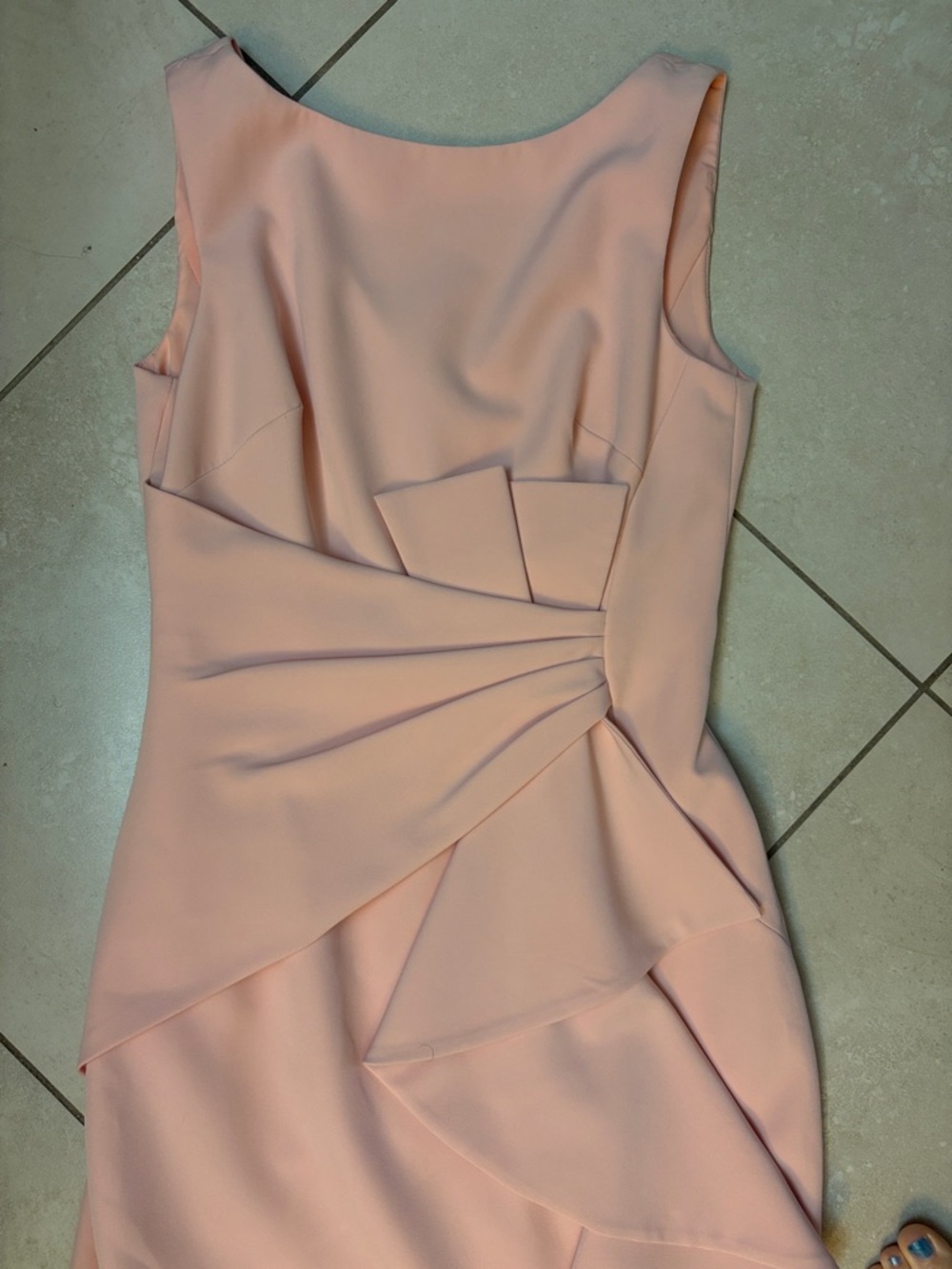 Eliza J Blush Pink Sleeveless Ruffle-Front Evening Gown - Picture 3 of 12